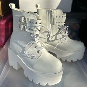 White rave boots